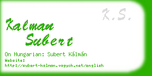 kalman subert business card