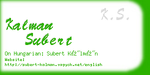 kalman subert business card